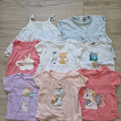🌈 Lot 8 t-shirts & débardeurs – Boîte à Malices – 12 mois – bon état